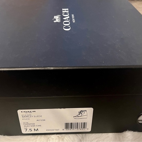 Coach Barkley Suede Ankle Wrap wedge Sandal. NWB SIZE 7.5. Color Orange - Picture 8 of 9